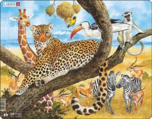 Leopard Lounging in a Tree on the African Savannah Big Cats Children's Puzzles By Larsen Puzzles