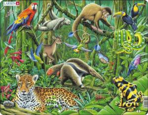 The Lush South American Rainforest Jungle Animals Shaped Pieces By Larsen Puzzles