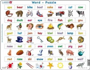 Learn to Read: Simple Words & Lower Case Letters Alphabet & Numbers Children's Puzzles By Larsen Puzzles