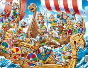Cheerful Kids Playing Vikings History Children's Puzzles By Larsen Puzzles