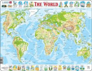 The World Topographic Map Maps & Geography Children's Puzzles By Larsen Puzzles