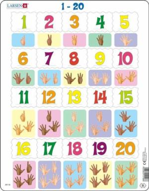 Counting 1-20 Educational 20 Piece Jigsaw Puzzle Alphabet & Numbers Children's Puzzles By Larsen Puzzles