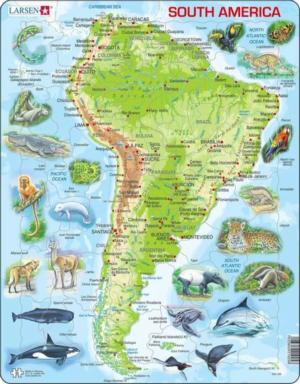 South America Topographic Map Maps & Geography Children's Puzzles By Larsen Puzzles