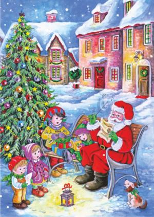 Santa with Carolers Christmas Children's Puzzles By D-Toys