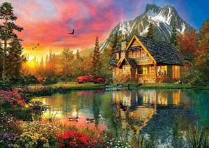 Four Seasons In One Moment Cabin & Cottage Jigsaw Puzzle By Heidi Arts