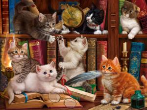 Library Kittens - Scratch and Dent Books & Reading Jigsaw Puzzle By SunsOut
