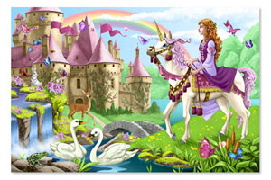 Fairy Tale Castle - Scratch and Dent Unicorn Children's Puzzles By Melissa and Doug