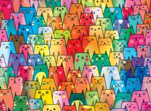 Cute Colorful Cats Cartoon Jigsaw Puzzle By RoseArt