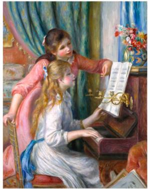 Two Young Girls At The Piano Mini Puzzle People Miniature Puzzle By Tomax Puzzles
