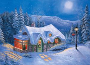 Silent Night Cabin & Cottage Jigsaw Puzzle By Tomax Puzzles