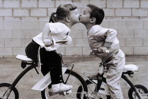 Tricycle Kiss Monochromatic Jigsaw Puzzle By Tomax Puzzles