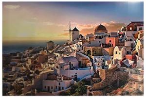 Oia Village in Santorini Island Sunrise & Sunset Jigsaw Puzzle By Tomax Puzzles