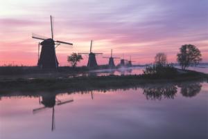 Windmill, Netherlands Sunrise & Sunset Jigsaw Puzzle By Tomax Puzzles