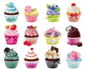 Cupcakes I - Scratch and Dent Pattern & Geometric Jigsaw Puzzle By RoseArt