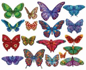 Butterflies II - 18 Mini Shaped Puzzles Collage Miniature Puzzle By RoseArt