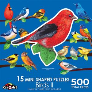 Songbirds II - 15 Mini Bird Shaped Puzzles Collage Jigsaw Puzzle By RoseArt