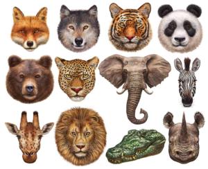 Wild Animals Jungle Animals Shaped Puzzle By Lafayette Puzzle Factory