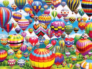Colorful Balloons in the Sky Hot Air Balloon Jigsaw Puzzle By RoseArt