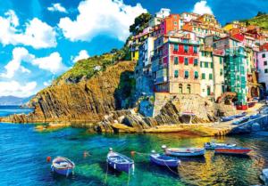 Cinque Terra Riomaggiola Village Italy Beach & Ocean Jigsaw Puzzle By Kodak