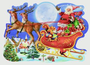 Santa's Sleigh Christmas Large Piece By RoseArt