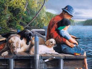 Memories Fishing Jigsaw Puzzle By Lafayette Puzzle Factory