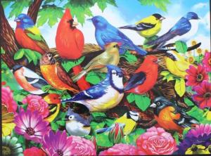 Friendly Birds Flowers Jigsaw Puzzle By Lafayette Puzzle Factory