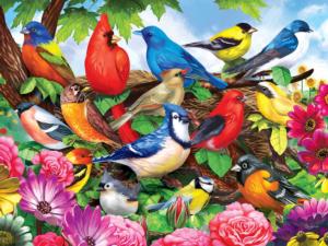Friendly Birds Flower & Garden Jigsaw Puzzle By RoseArt