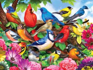 Friendly Birds Flowers Jigsaw Puzzle By Lafayette Puzzle Factory