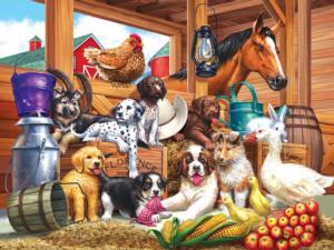 Barnyard Puppy Pals Chickens & Roosters Jigsaw Puzzle By Lafayette Puzzle Factory