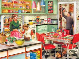 Baking with Mom Domestic Scene Jigsaw Puzzle By Lafayette Puzzle Factory