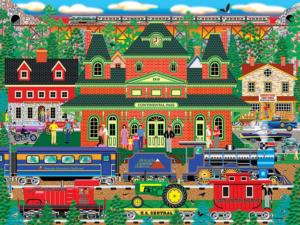 Mountain Rail Holiday Trains Jigsaw Puzzle By Lafayette Puzzle Factory
