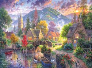 Mountain Village Lakes & Rivers Jigsaw Puzzle By RoseArt
