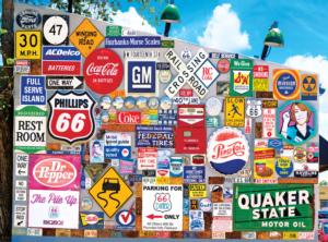 Old Ad Signs, Road Signs and License Plates