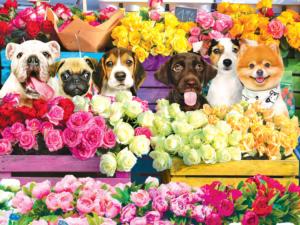 Flower Market Pups Dogs Jigsaw Puzzle By Lafayette Puzzle Factory