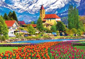 Brienz Town Flowers, Switzerland Europe Jigsaw Puzzle By Kodak