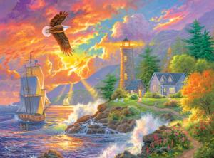 Guided Way Home Lighthouse Jigsaw Puzzle By RoseArt