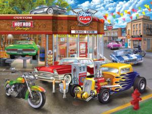 Hot Rod Garage Nostalgic & Retro Large Piece By RoseArt