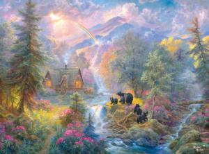 Spring at Rainbow Falls Landscape Jigsaw Puzzle By RoseArt