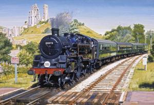 Corfe Castle Crossing Train Jigsaw Puzzle By Gibsons