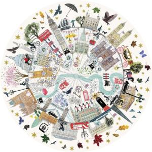 Buildings of London Monuments / Landmarks Round Jigsaw Puzzle By Gibsons