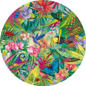 Tropical Flower & Garden Round Jigsaw Puzzle By Gibsons