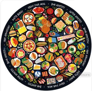World Food Food and Drink Round Jigsaw Puzzle By Gibsons