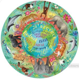 There is No Planet B - Scratch and Dent Quotes & Inspirational Round Jigsaw Puzzle By Gibsons