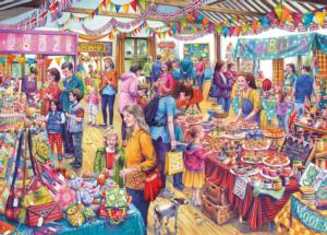 Village Tombola Shopping Jigsaw Puzzle By Gibsons