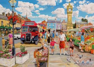 Clocktower Market Shopping Jigsaw Puzzle By Gibsons