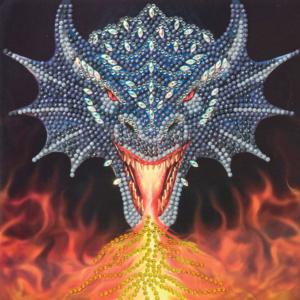 Dragon Fire Head Crystal Art Card Kit By Crystal Art