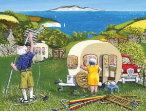 First Things First - The Camping Collection - Trai Hiscock Seascape / Coastal Living Jigsaw Puzzle By All Jigsaw Puzzles