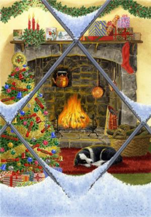 Puppy Dreams at Christmas Christmas Jigsaw Puzzle By All Jigsaw Puzzles