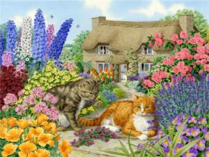 Spring Cottage Cats Garden Jigsaw Puzzle By All Jigsaw Puzzles