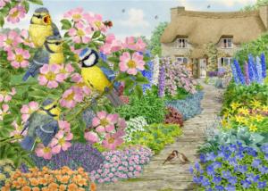 Cottage Garden Birds Cottage / Cabin Jigsaw Puzzle By All Jigsaw Puzzles